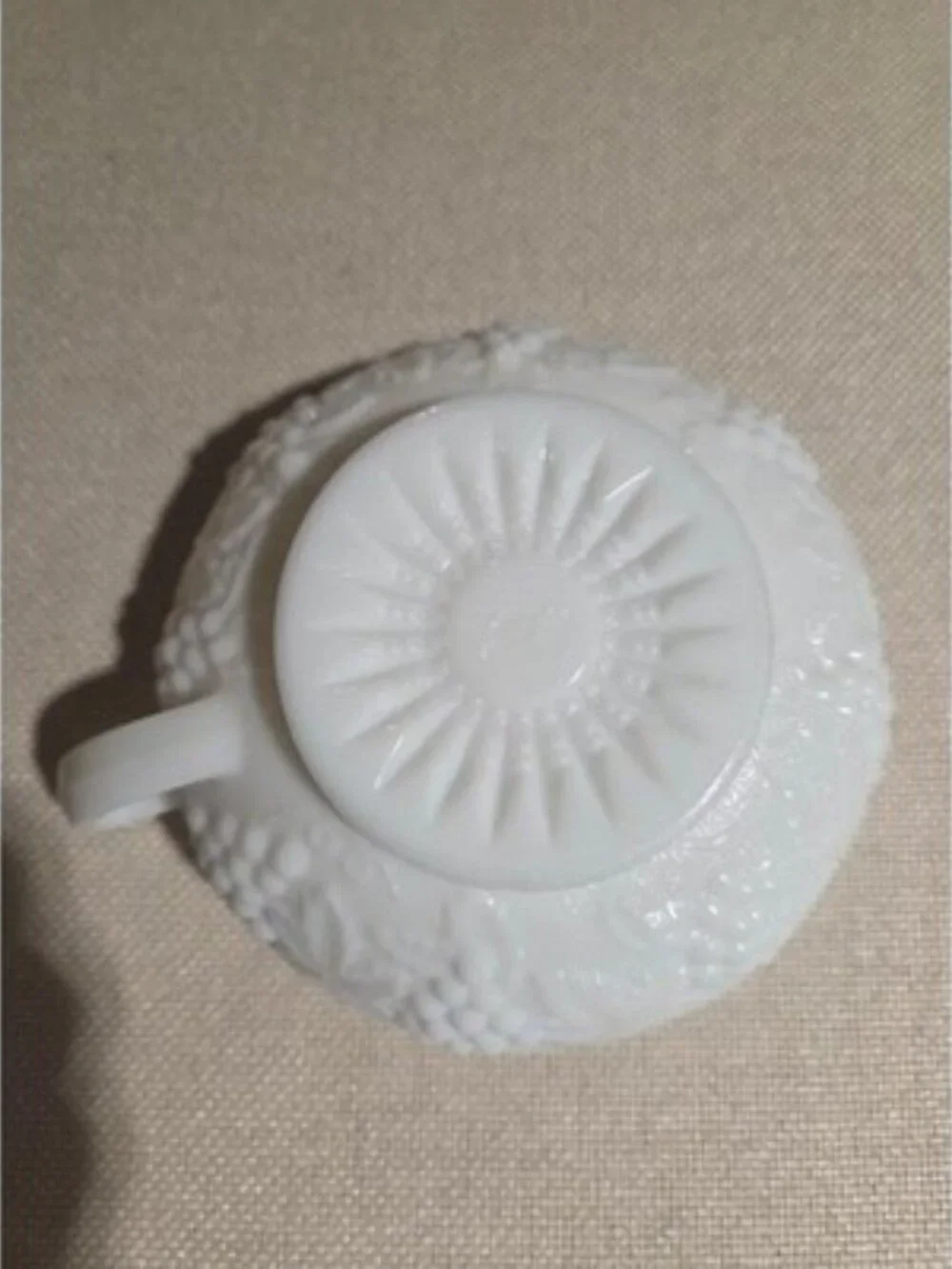 Vintage Imperial Glass Milk Glass 5 inch cream soup bowl grapevine pattern